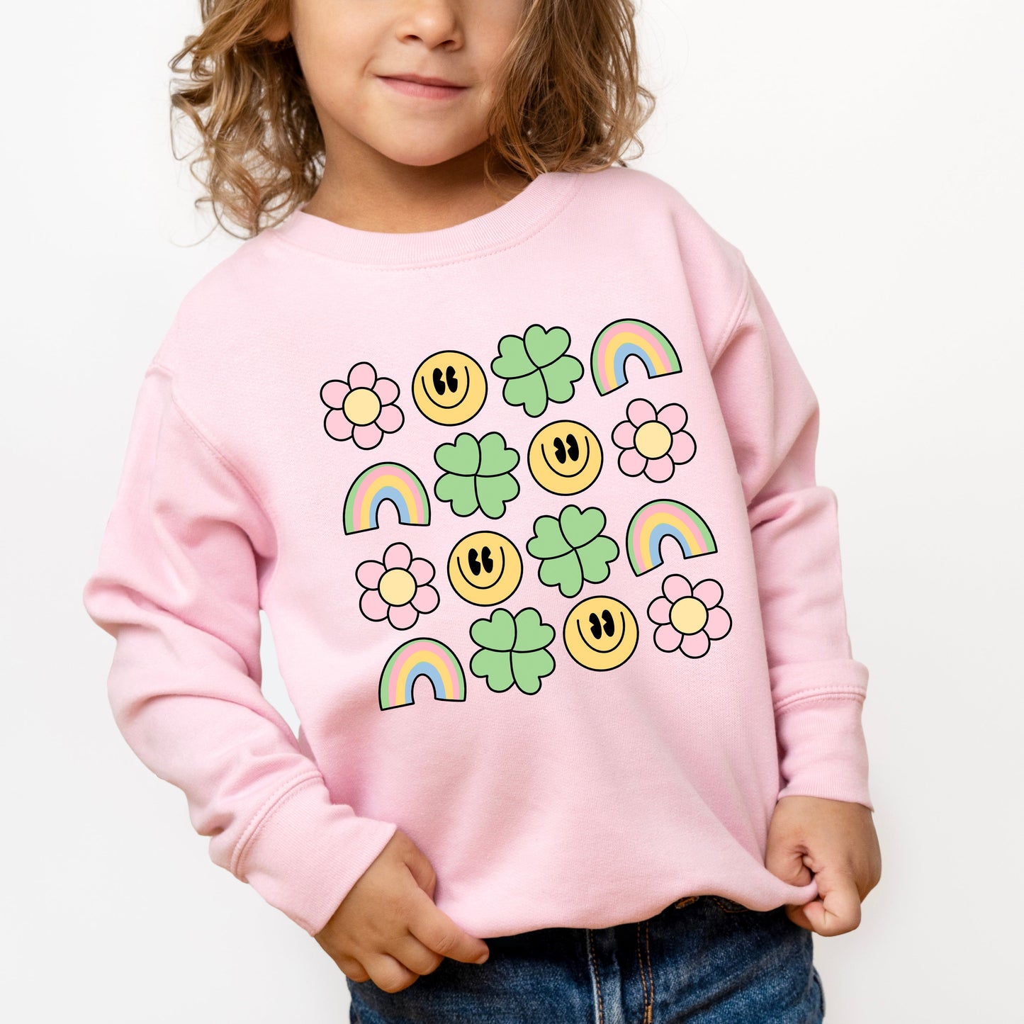 Smiley Clover Daisy | Youth Ultra-Soft Graphic Sweatshirt