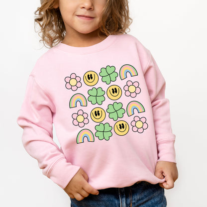Smiley Clover Daisy | Toddler Graphic Sweatshirt