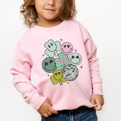 Lucky Smiley Disco | Toddler Graphic Sweatshirt