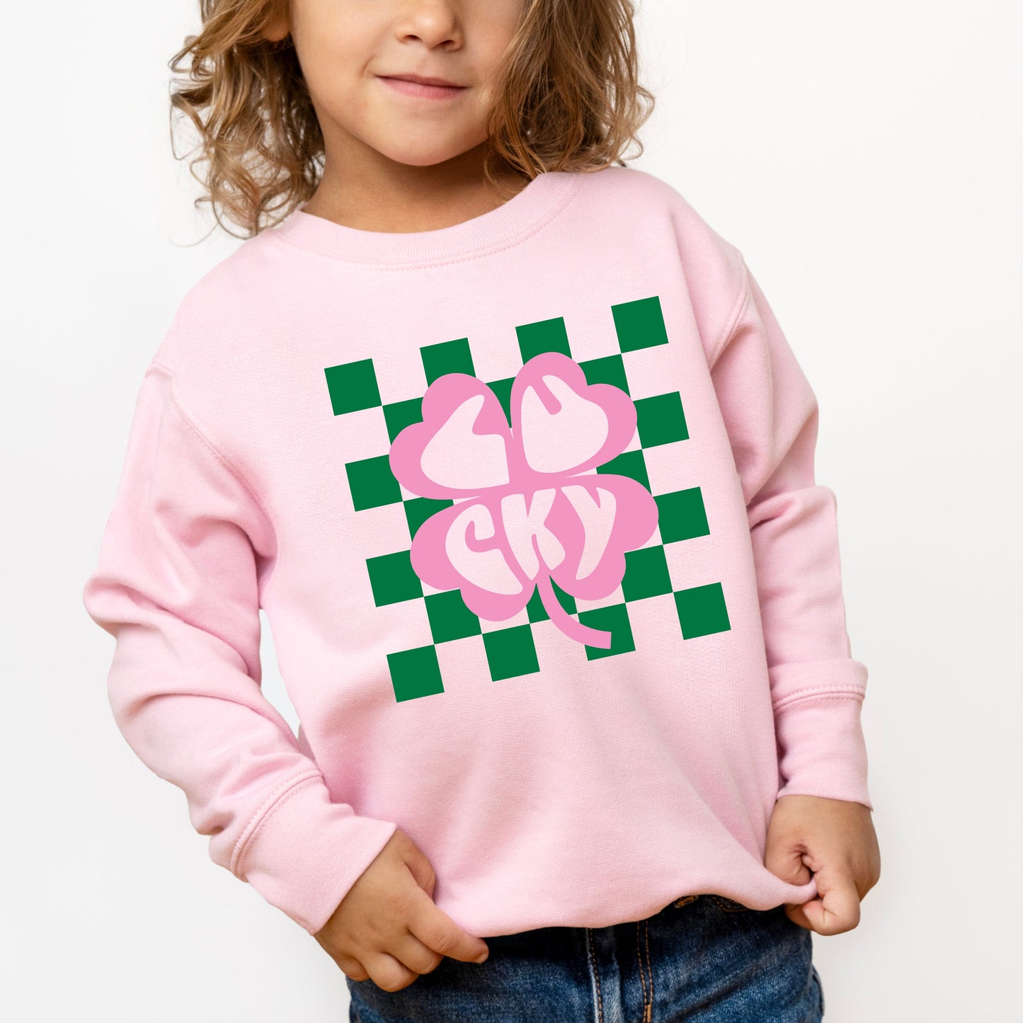Lucky Clover Checkered | Toddler Graphic Sweatshirt