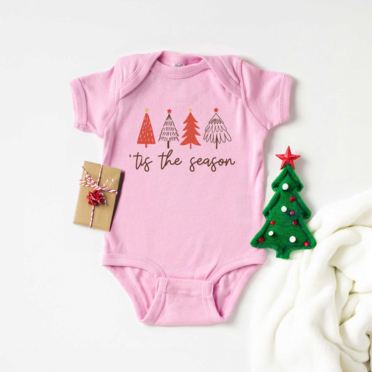 Tis The Season Trees | Baby Graphic Short Sleeve Onesie