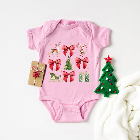 Coquette Christmas Collage | Baby Graphic Short Sleeve Onesie