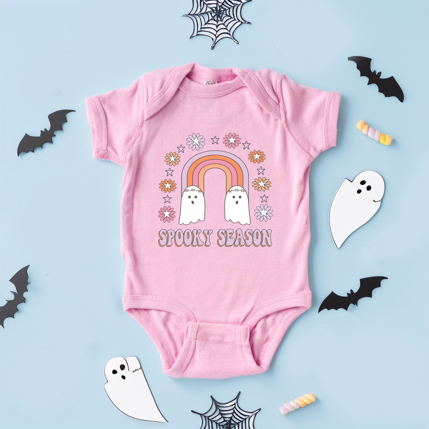 Spooky Season Rainbow | Baby Graphic Short Sleeve Onesie