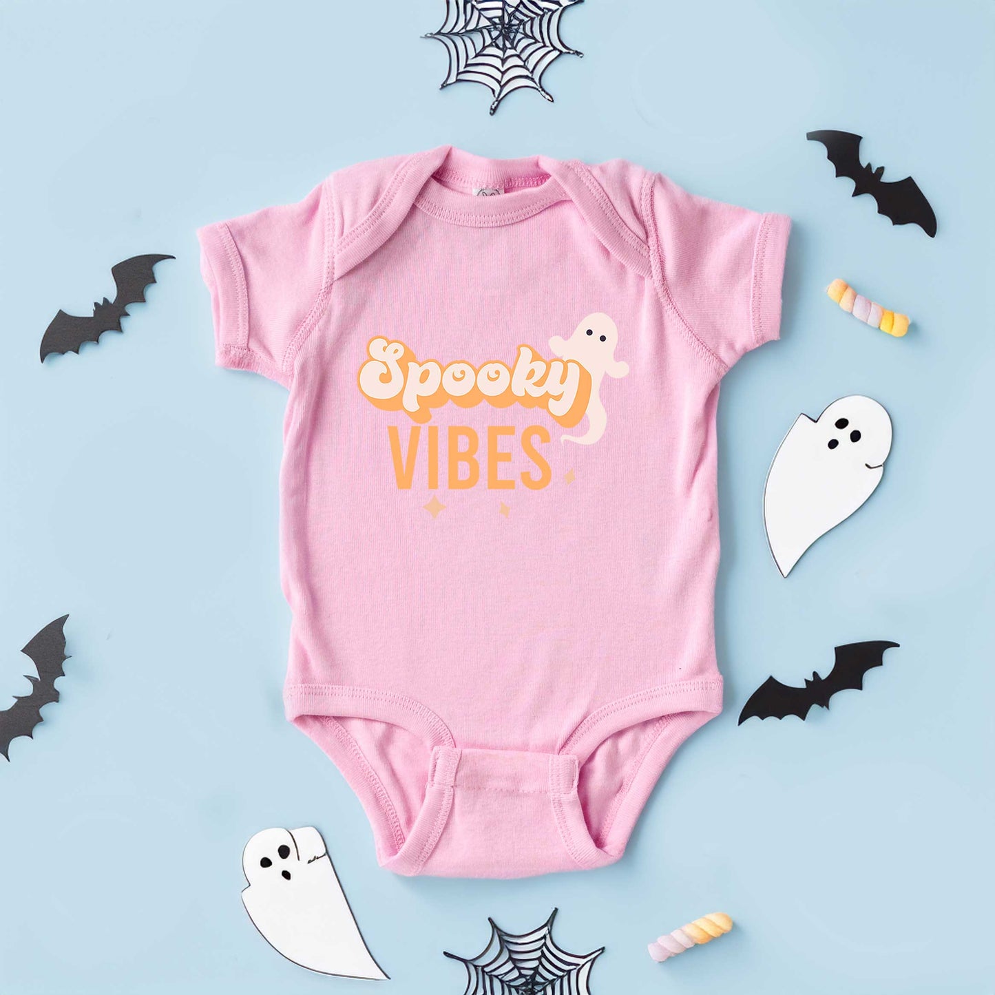 Spooky Vibes Colorful | Baby Graphic Short Sleeve Onesie