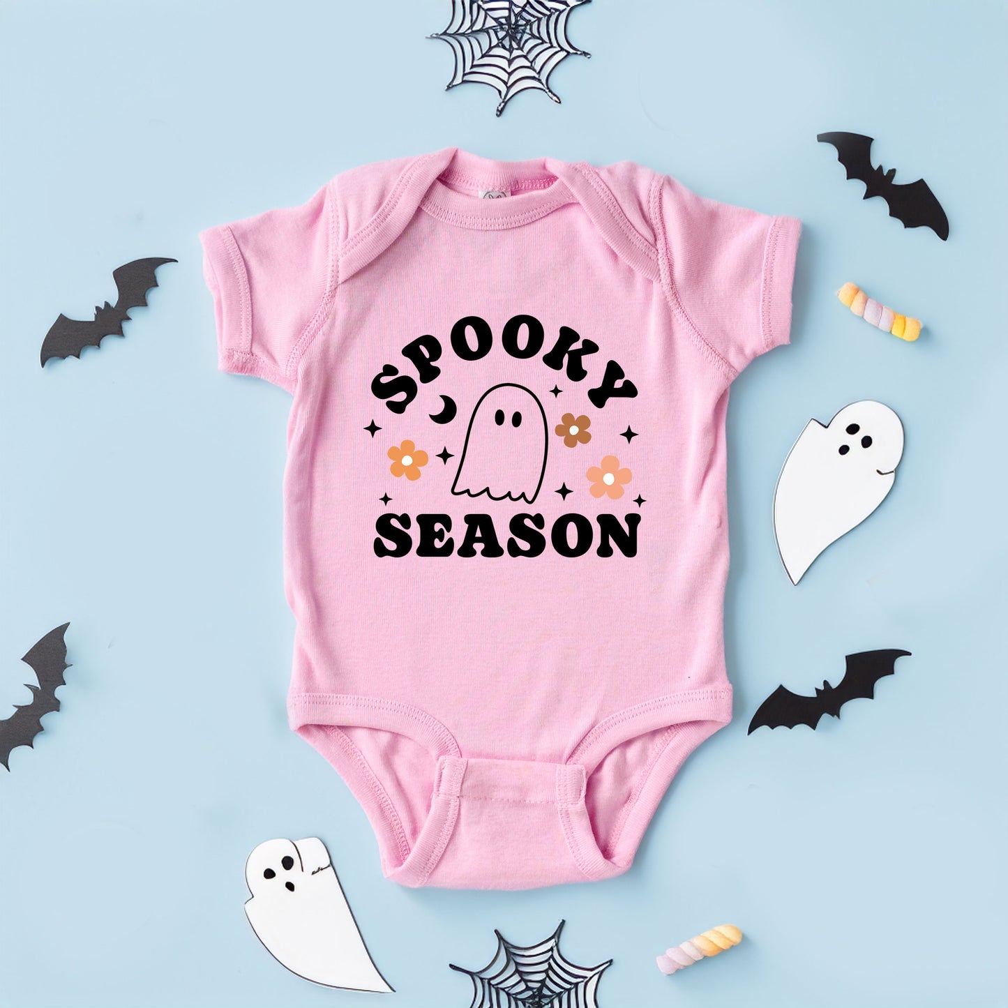 Spooky Season Flowers | Baby Graphic Short Sleeve Onesie