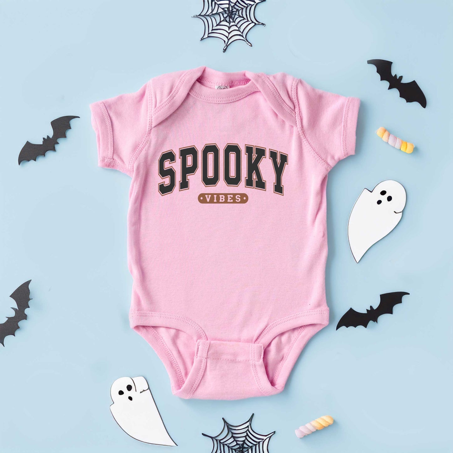 Varsity Spooky Vibes | Baby Graphic Short Sleeve Onesie