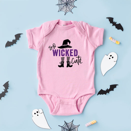 So Wicked Cute Glitter | Baby Graphic Short Sleeve Onesie