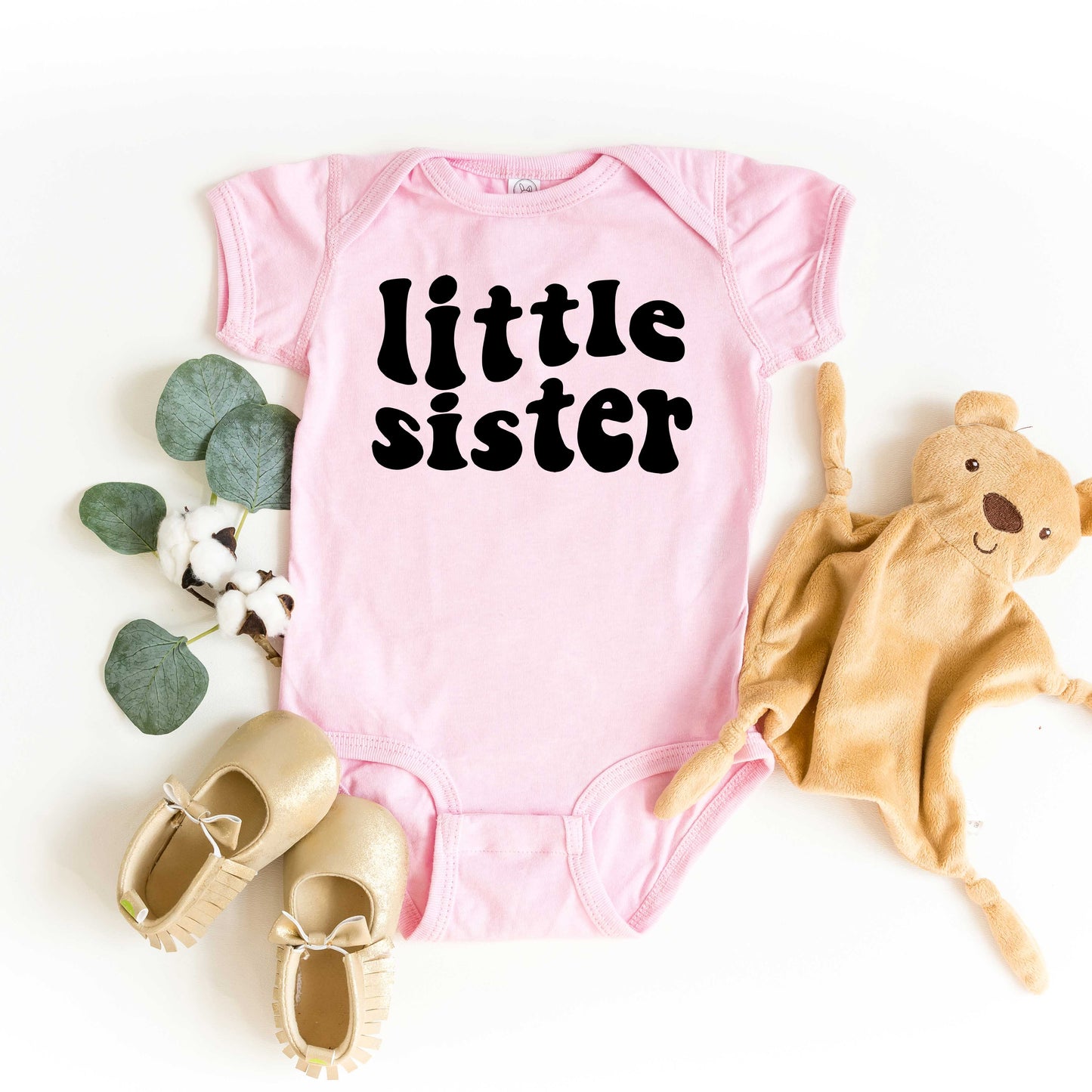 Little Sister Wavy | Baby Graphic Short Sleeve Onesie