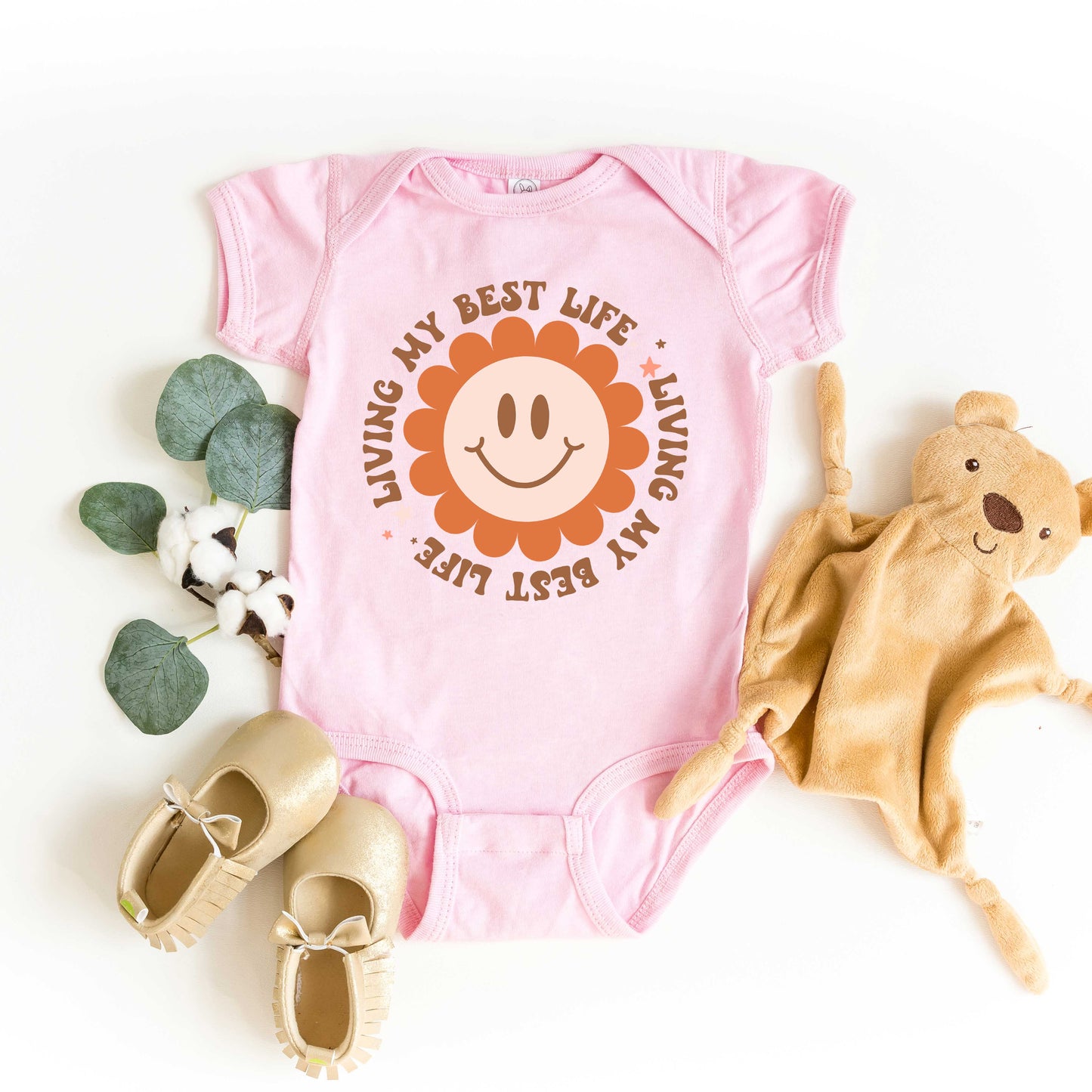 Living My Best Life Flower | Baby Graphic Short Sleeve Onesie