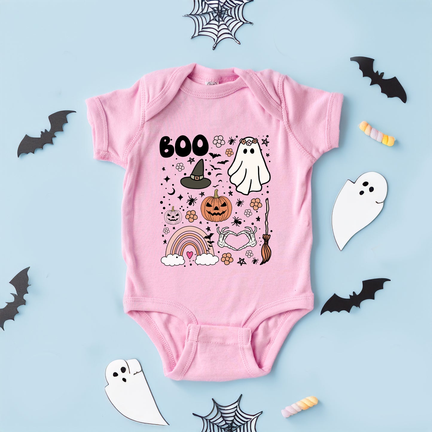 Boo Collage | Baby Graphic Short Sleeve Onesie