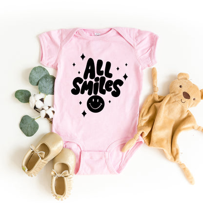 All Smiles Smiley Face | Baby Graphic Short Sleeve Onesie