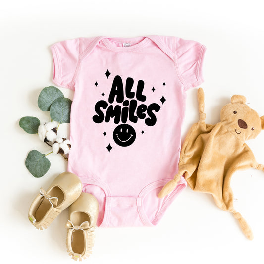 All Smiles Smiley Face | Baby Graphic Short Sleeve Onesie