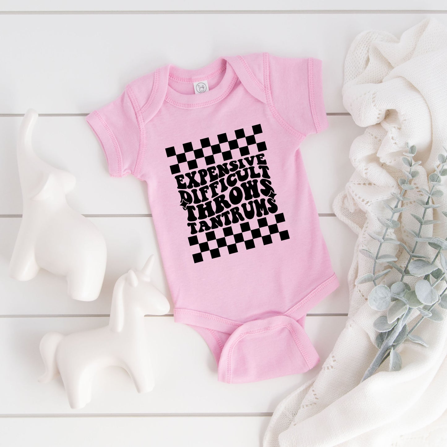 Expensive Difficult Tantrums | Baby Graphic Short Sleeve Onesie