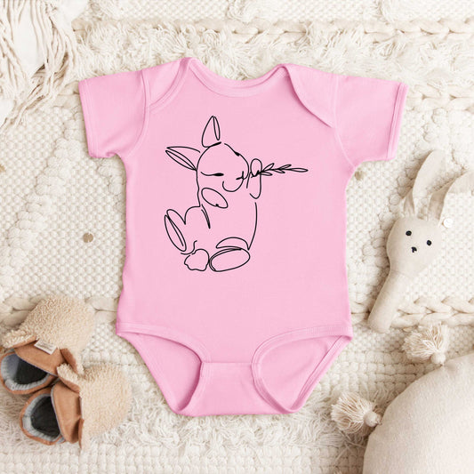 Hand Drawn Bunny | Baby Graphic Short Sleeve Onesie