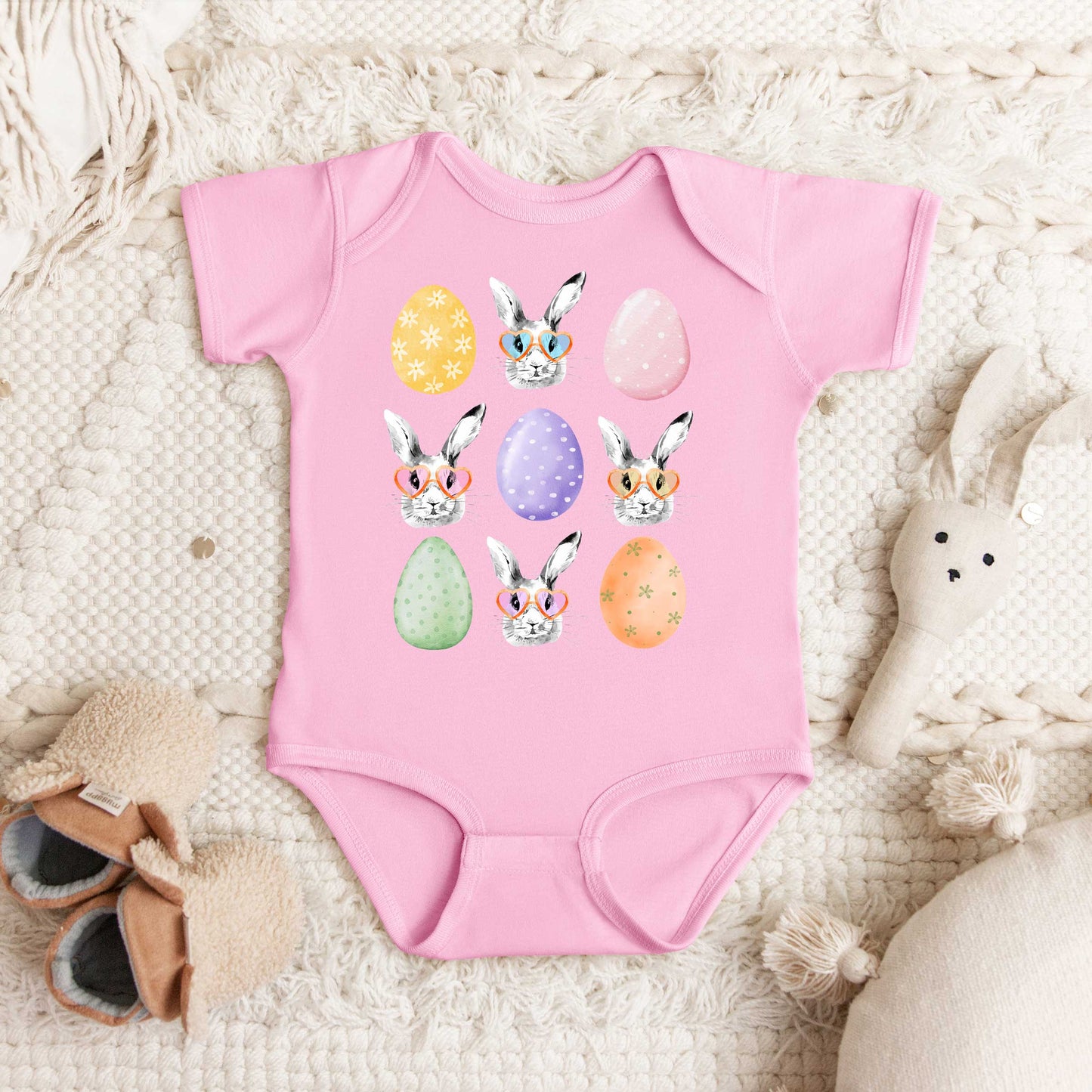 Bunny Egg Easter Chart | Baby Graphic Short Sleeve Onesie