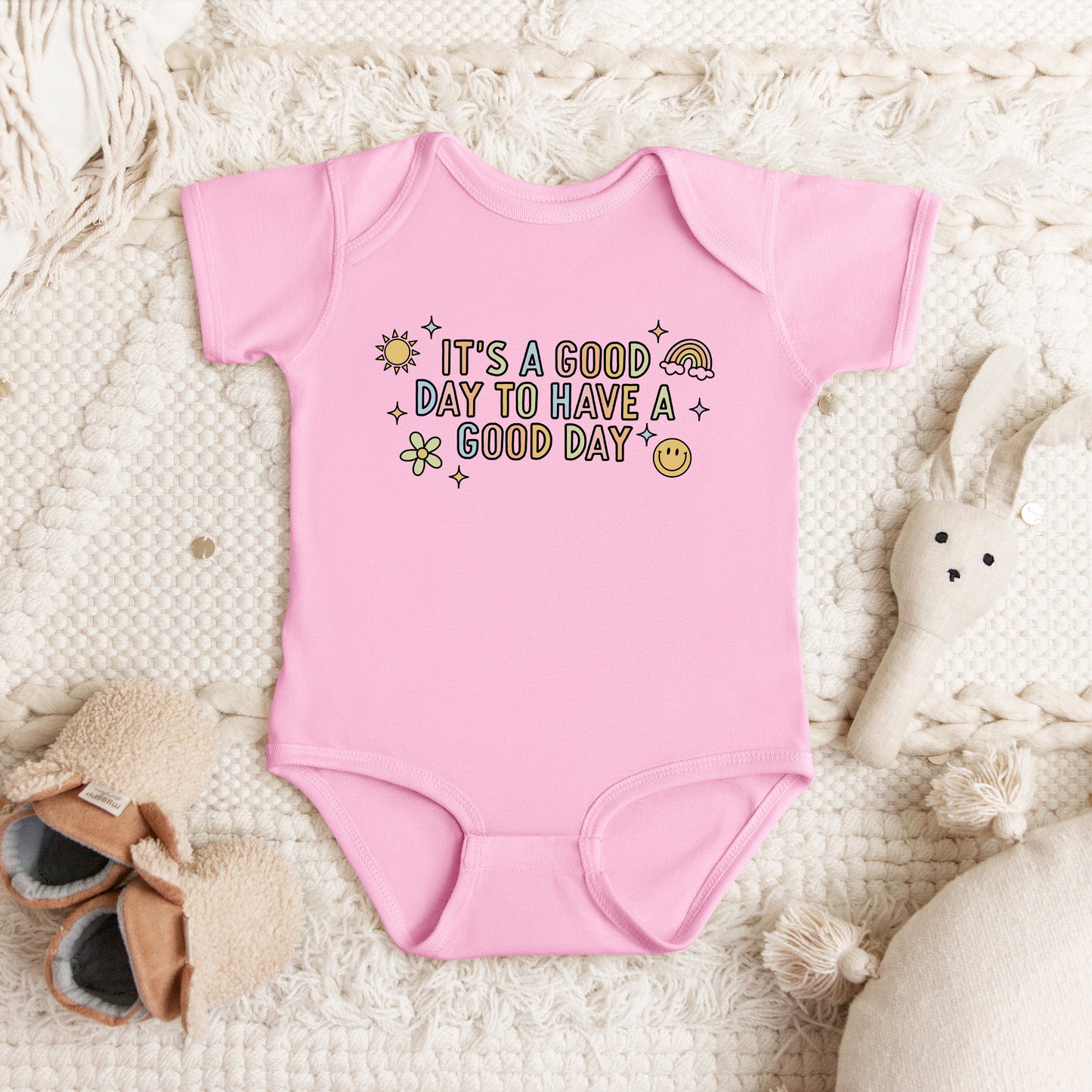 It's A Good Day To Have A Good Day Colorful | Baby Graphic Short Sleeve Onesie