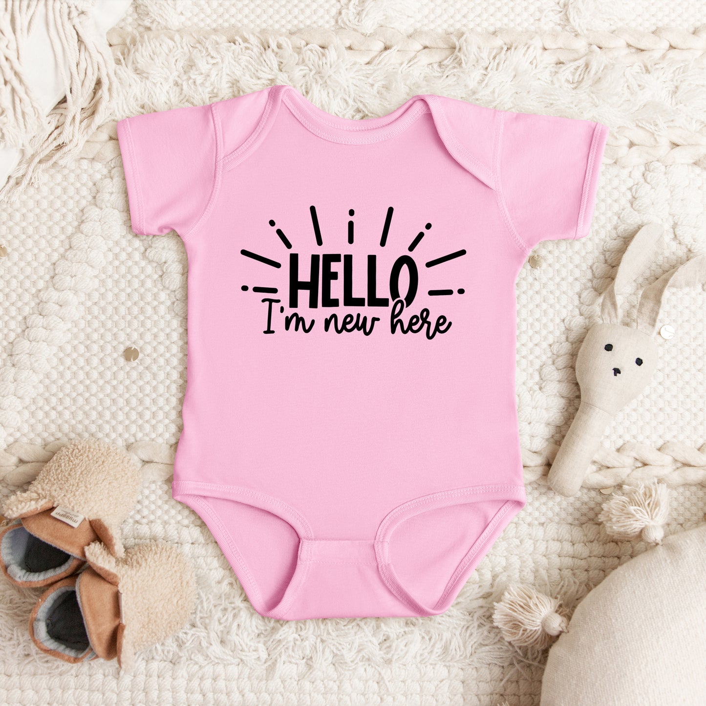 Hello I'm New Here Rays | Baby Graphic Short Sleeve Onesie