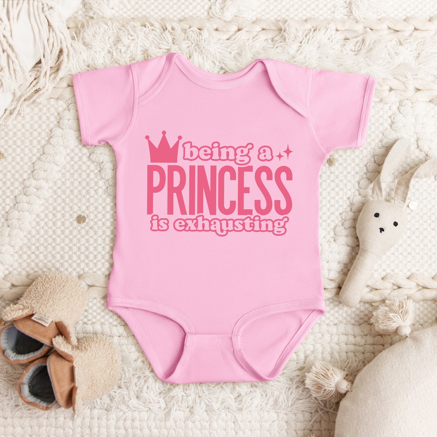 Being A Princess Is Exhausting | Baby Graphic Short Sleeve Onesie