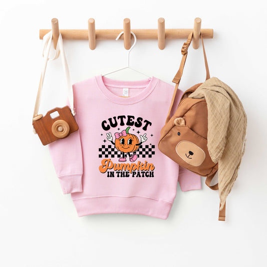 Cutest Pumpkin Checkered | Toddler Graphic Sweatshirt