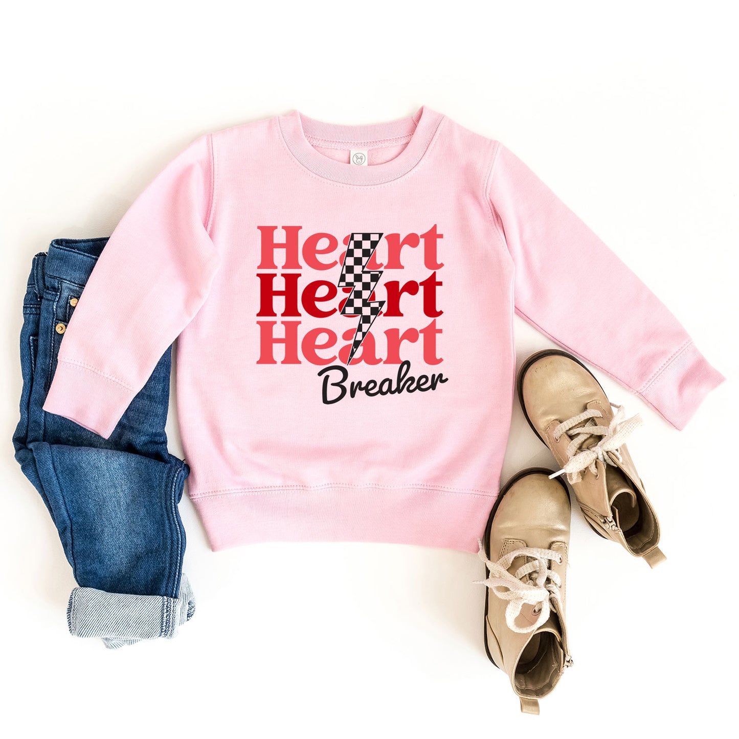 Heart Breaker Checkered Bolt | Toddler Sweatshirt