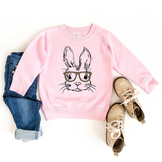 Bunny With Leopard Glasses | Toddler Sweatshirt