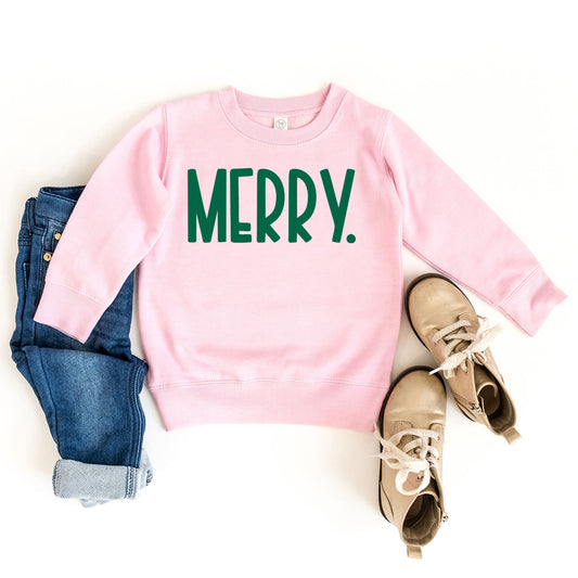 Merry Bold Word | Toddler Graphic Sweatshirt