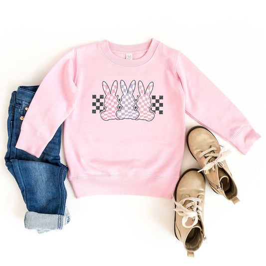 Checkered Triple Bunnies | Toddler Sweatshirt
