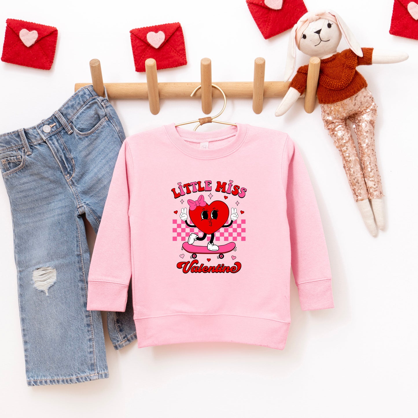 Little Miss Valentine Skateboard | Toddler Graphic Sweatshirt