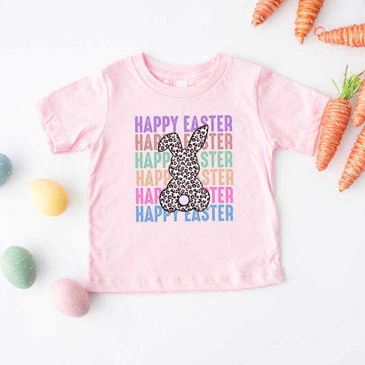Easter Stacked Leopard Bunny | Youth Short Sleeve Crew Neck