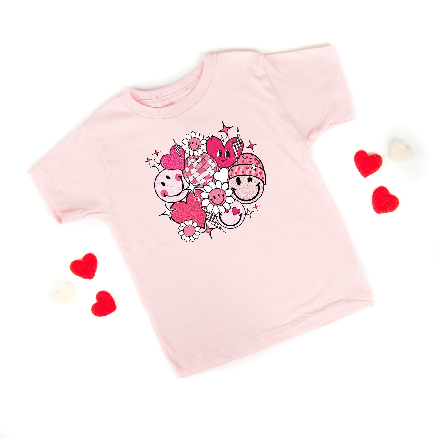 Pink Flower Hearts | Toddler Graphic Short Sleeve Tee