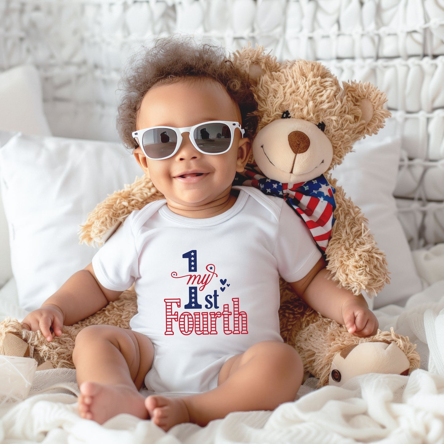 My First Fourth Of July Colorful | Baby Graphic Short Sleeve Onesie