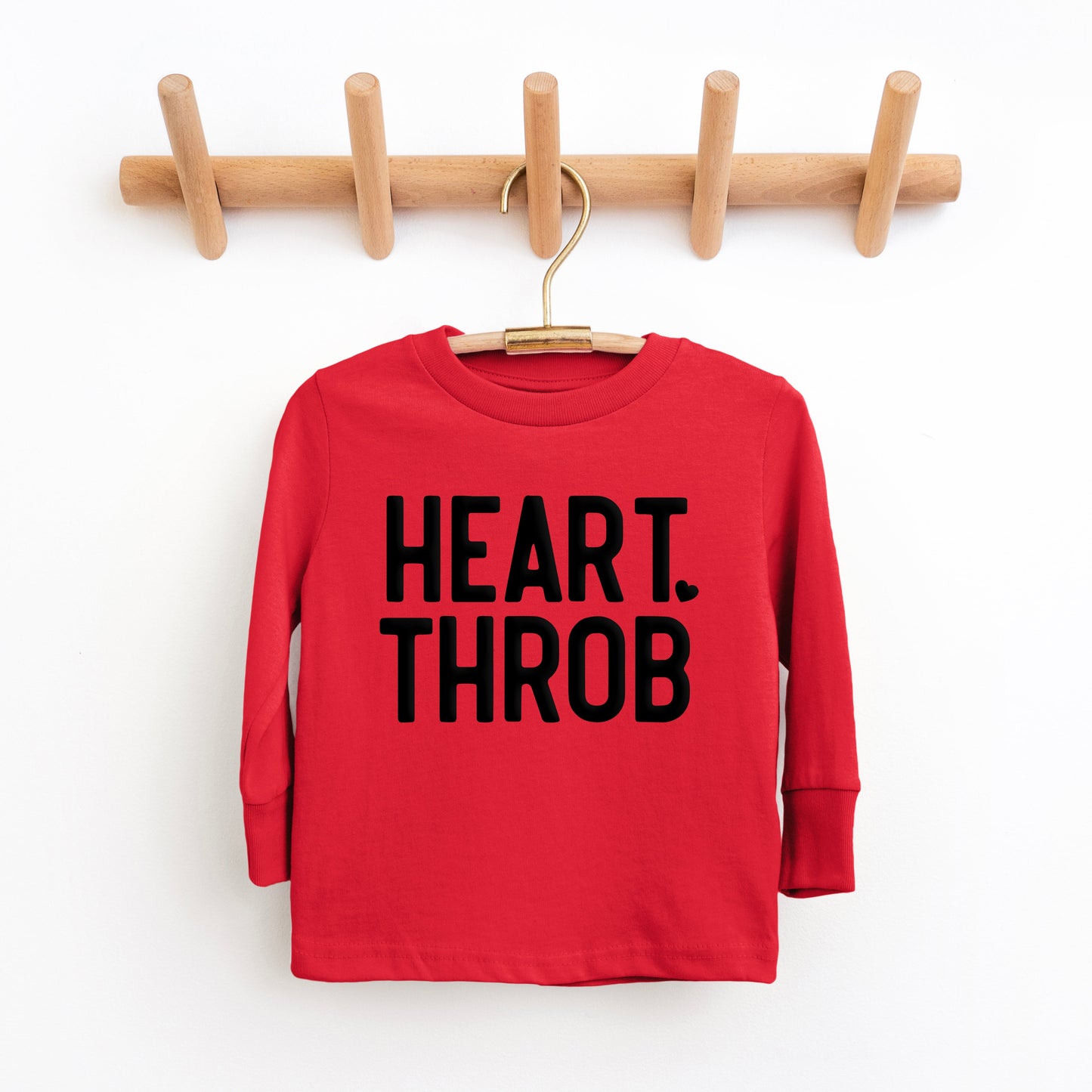 Heart Throb Small Heart Puff Print | Toddler Graphic Long Sleeve Tee