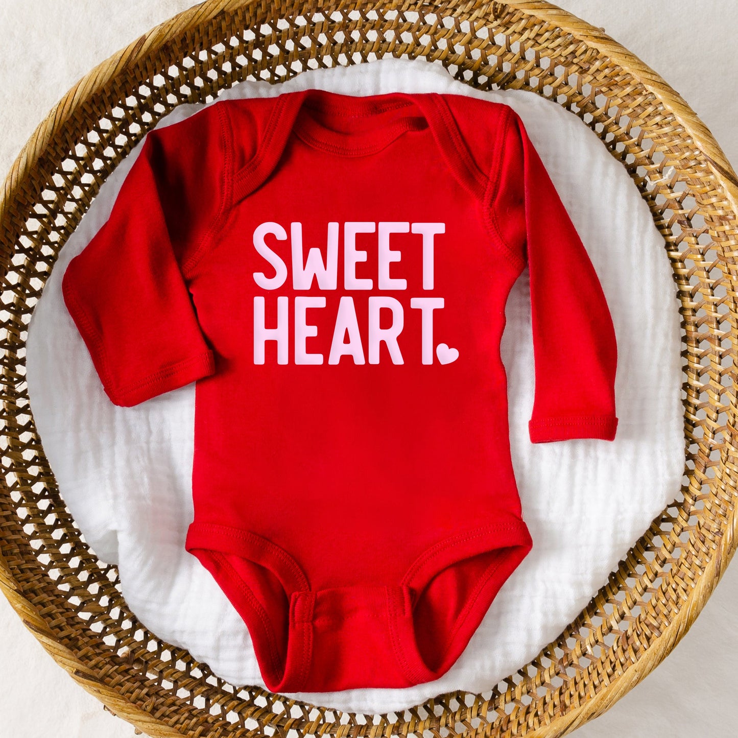 Sweetheart Puff Print | Baby Graphic Long Sleeve Onesie