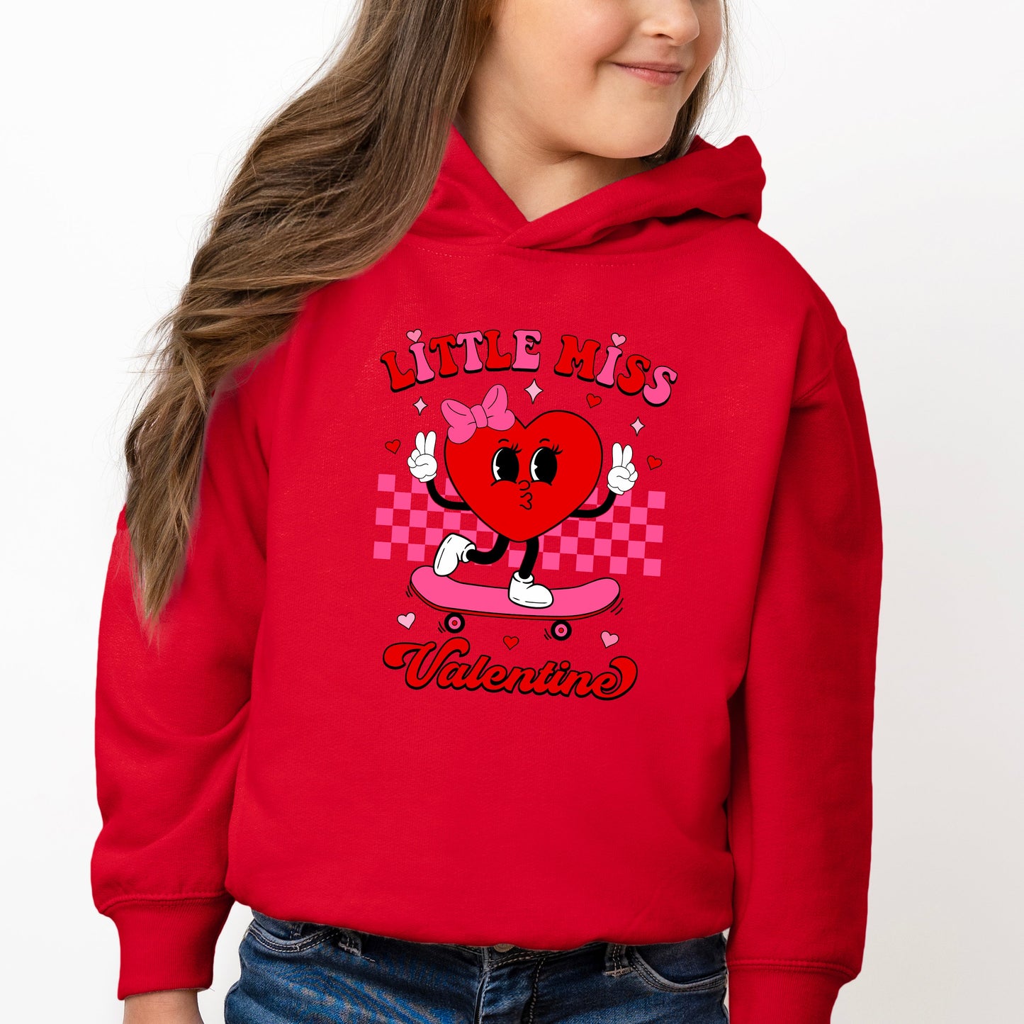 Little Miss Valentine Skateboard | Toddler Graphic Hoodie