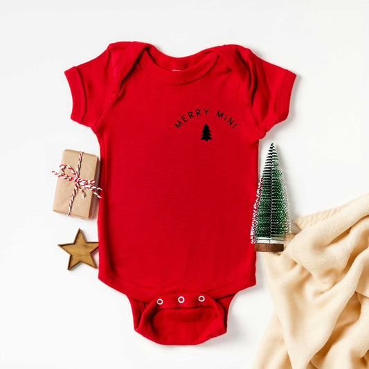 Merry Mini Tree Mini | Baby Graphic Short Sleeve Onesie