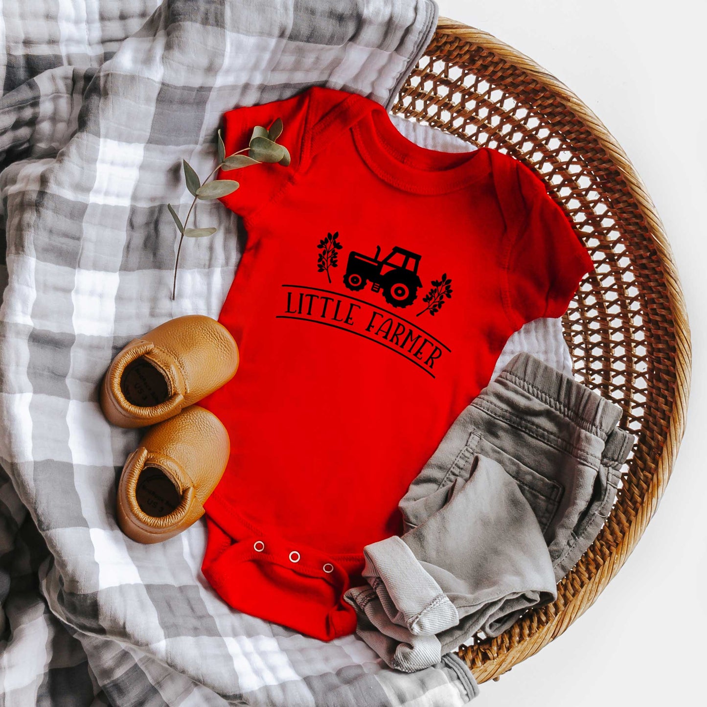 Little Farmer Tractor | Baby Graphic Short Sleeve Onesie