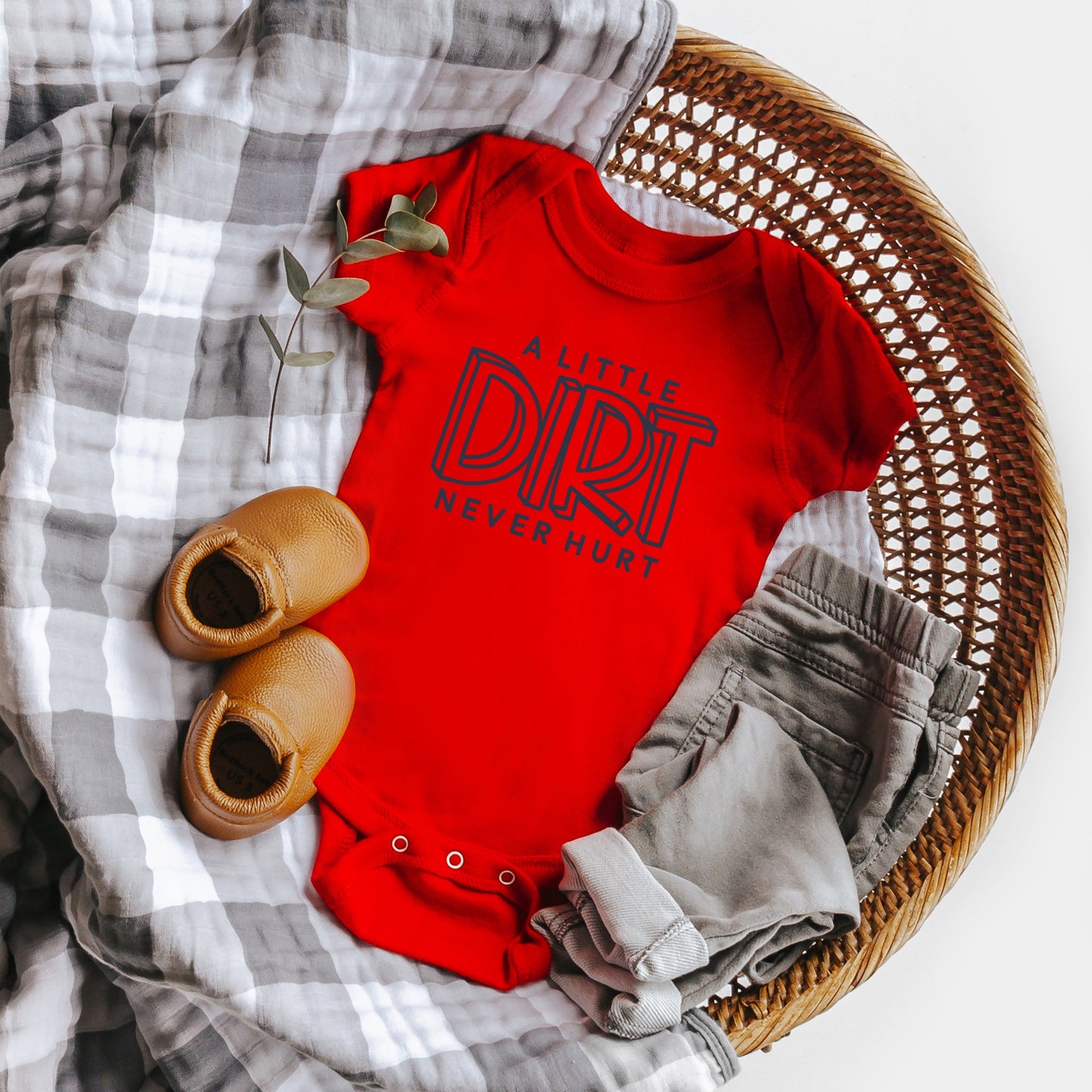 A Little Dirt Never Hurt | Baby Graphic Short Sleeve Onesie