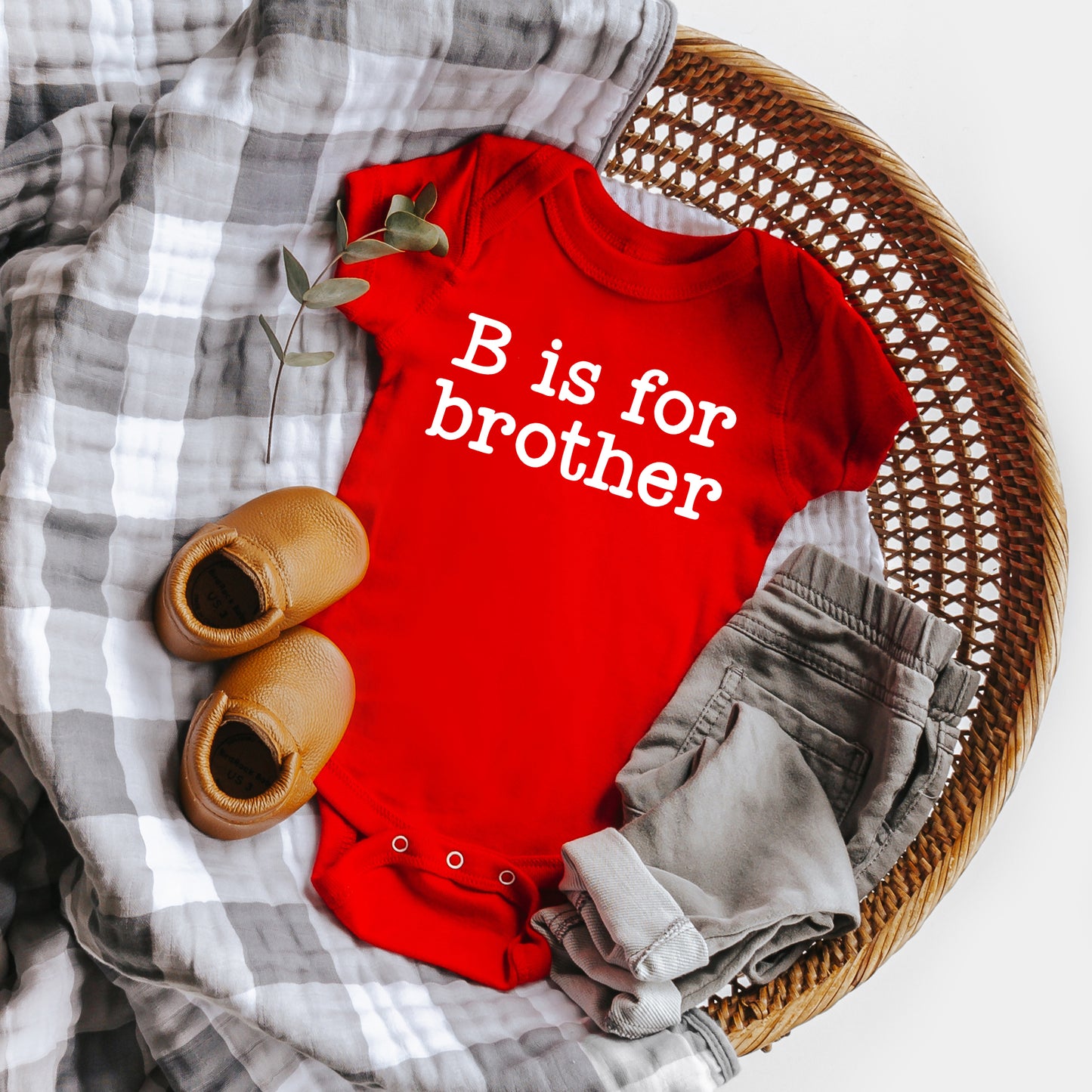 B Is For Brother | Baby Graphic Short Sleeve Onesie