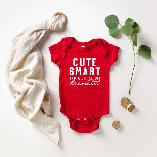 Cute Smart Dramatic | Baby Graphic Short Sleeve Onesie