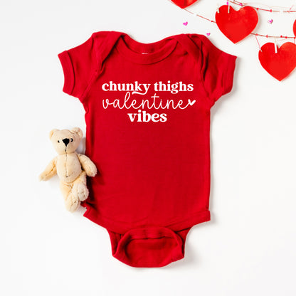 Chunky Thighs And Valentine Vibes | Baby Graphic Short Sleeve Onesie