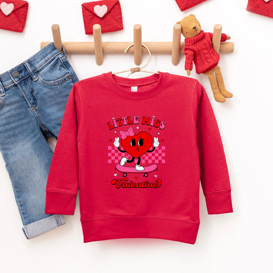 Little Miss Valentine Skateboard | Toddler Graphic Sweatshirt