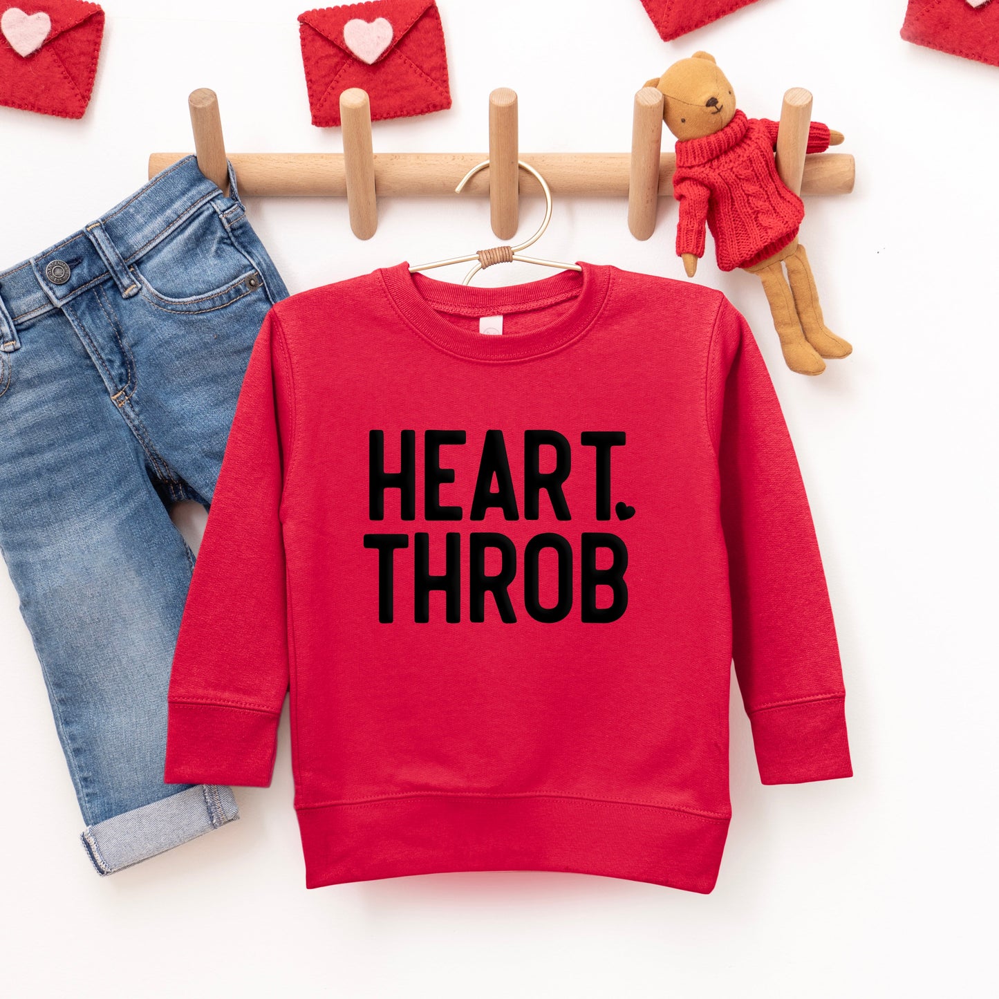 Heart Throb Small Heart Puff Print | Toddler Graphic Sweatshirt