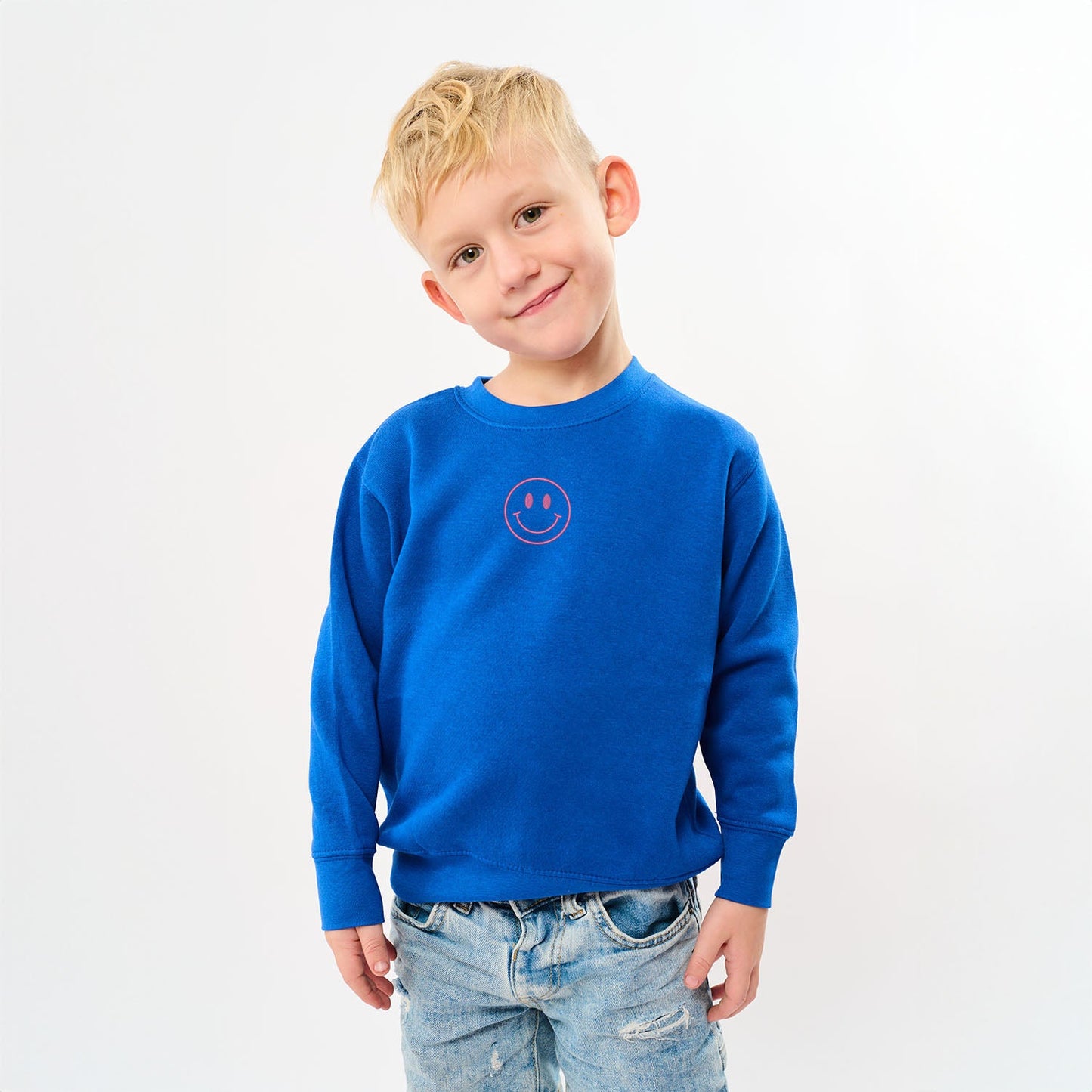 Embroidered Smiley Face Outline | Toddler Graphic Sweatshirt