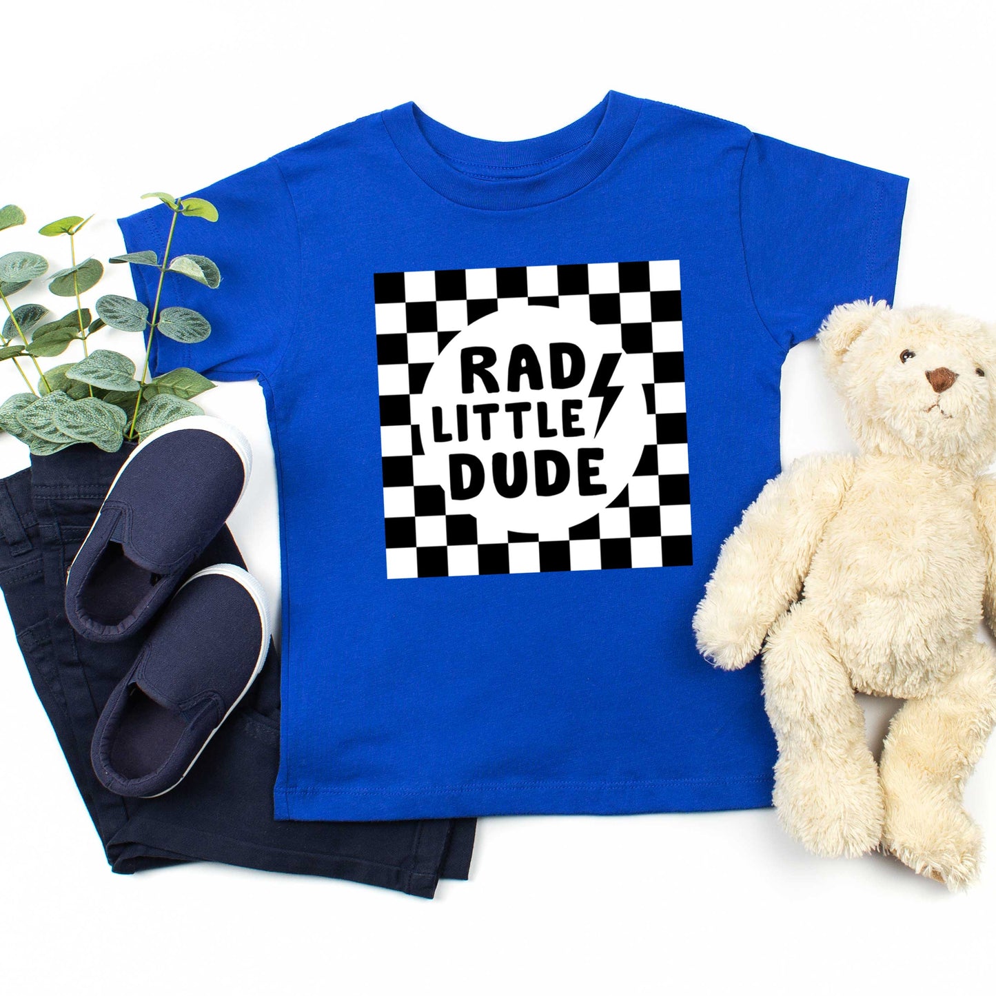Rad Little Dude Checkered | Toddler Graphic Short Sleeve Tee