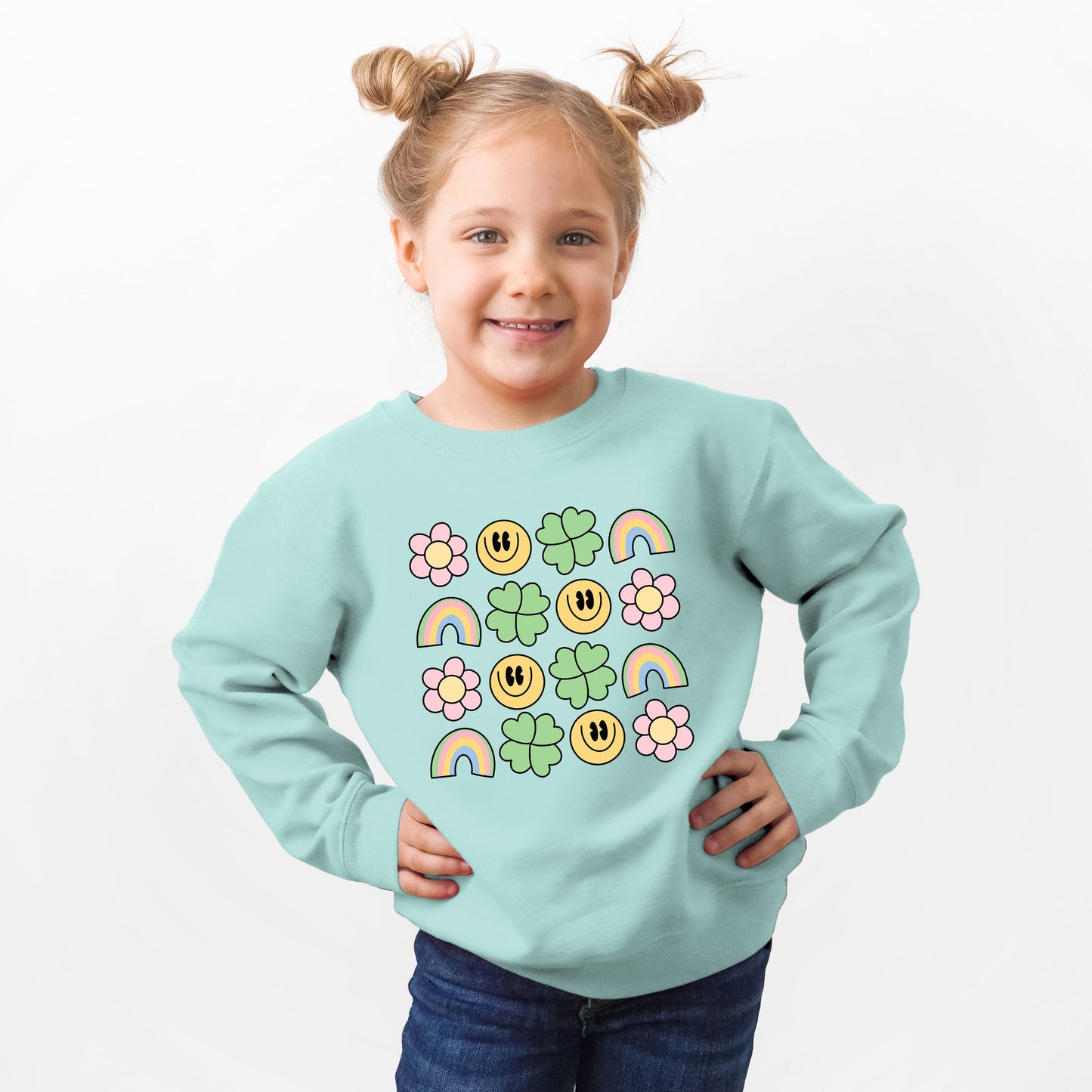 Smiley Clover Daisy | Toddler Graphic Sweatshirt