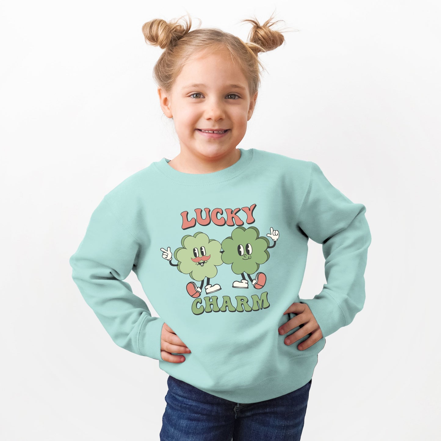 Lucky Charm Friends | Youth Ultra-Soft Graphic Sweatshirt
