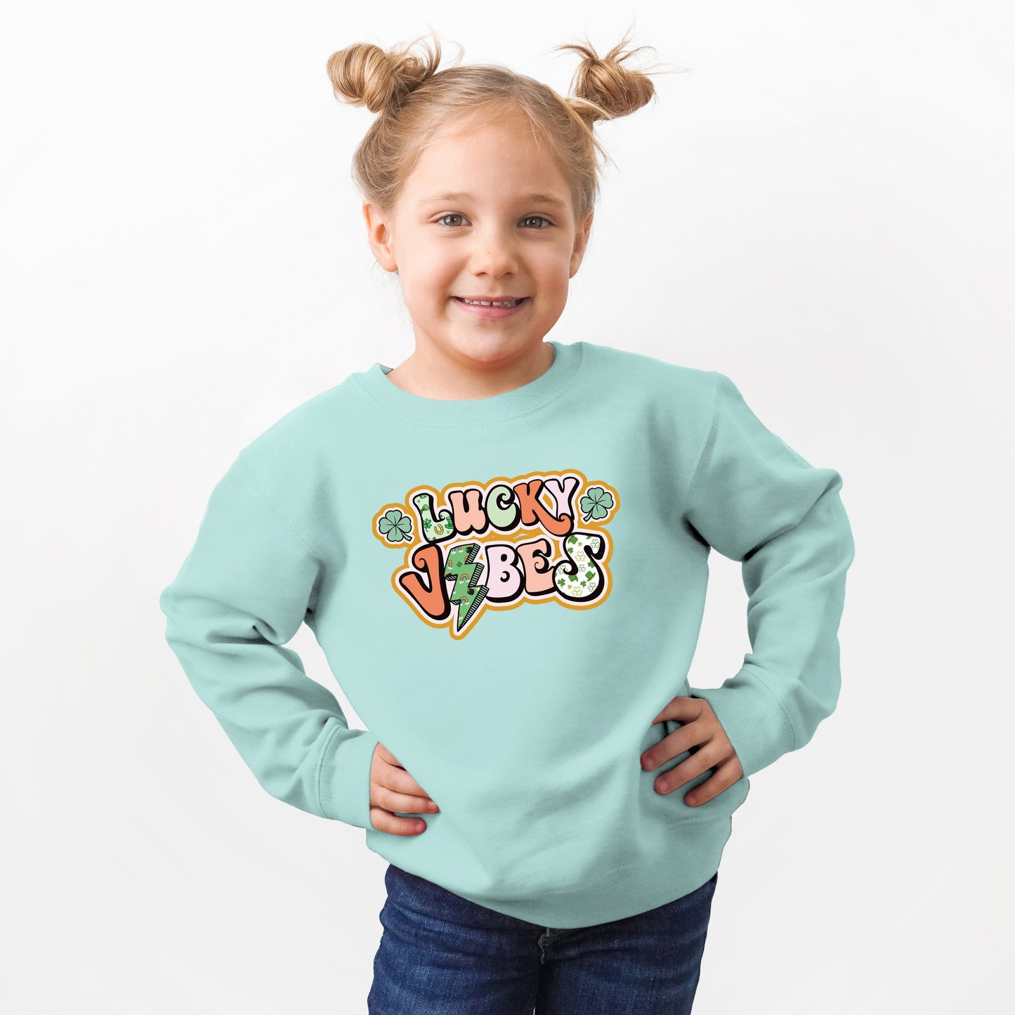 Lucky Vibes Lightning Bolt | Youth Ultra-Soft Graphic Sweatshirt