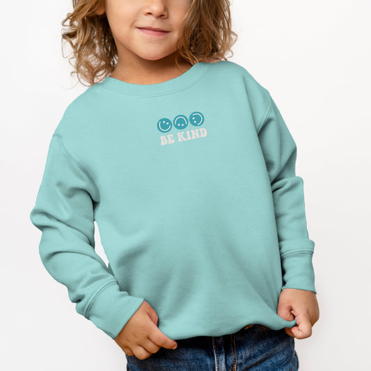 Embroidered Be Kind Turning Smiles | Youth Ultra-Soft Graphic Sweatshirt