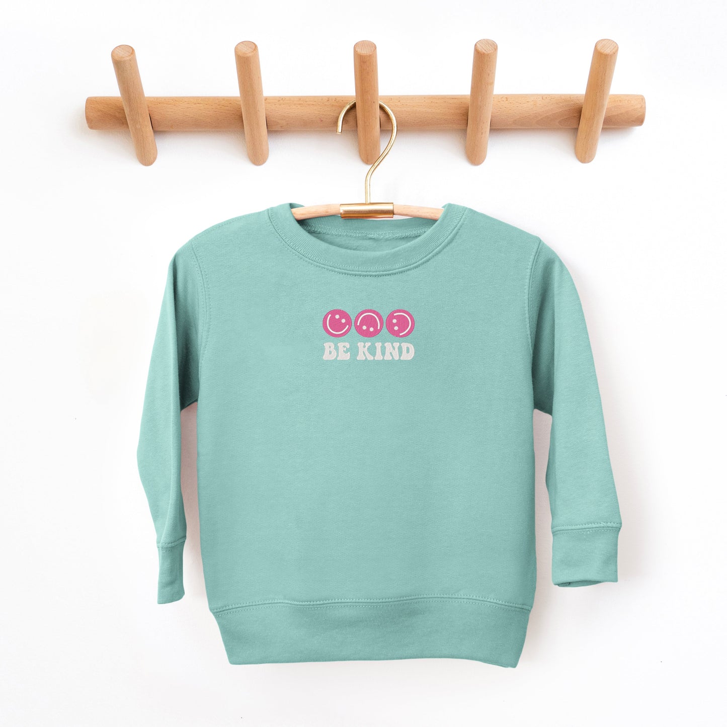 Embroidered Be Kind Turning Smiles | Toddler Graphic Sweatshirt