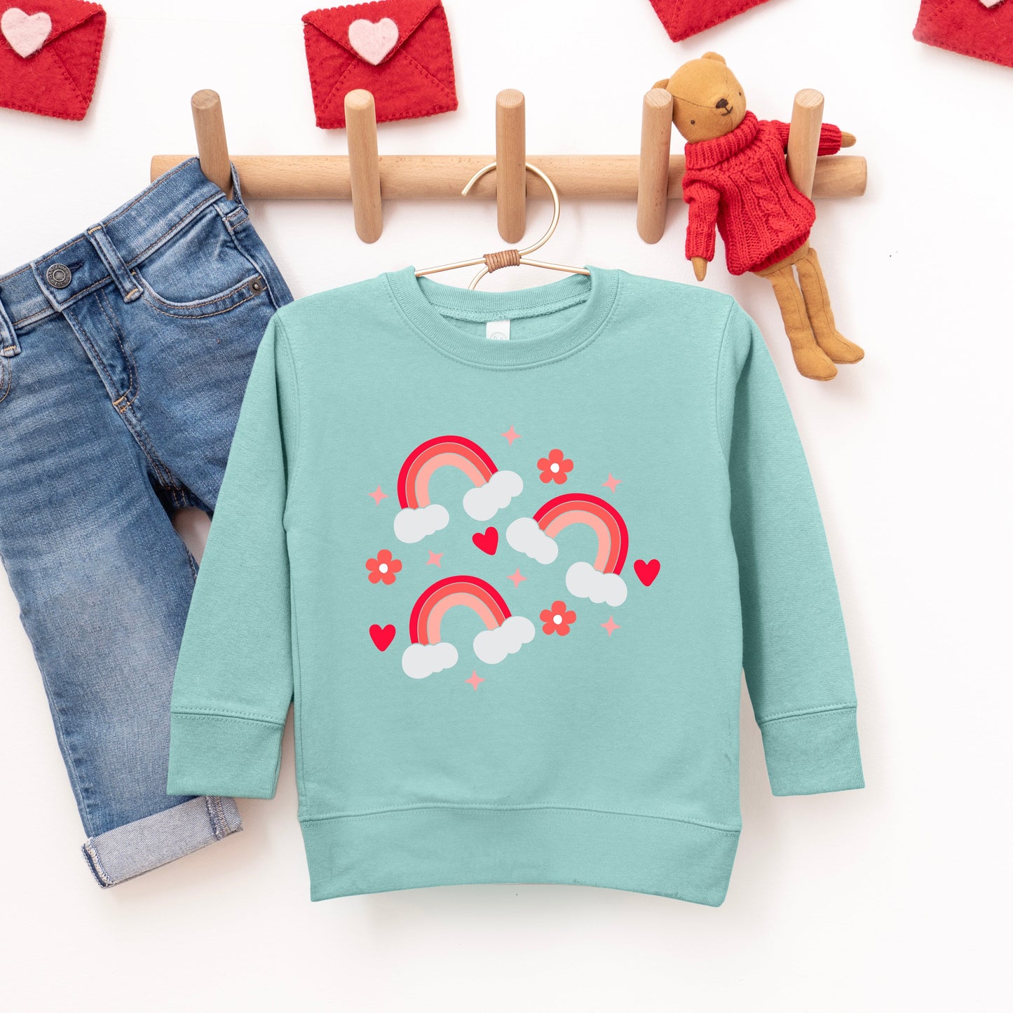 Valentine Rainbow | Toddler Graphic Sweatshirt